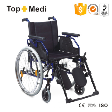 Topmedi Medical Equipment Self-Propelled Aluminum Wheelchair with Anti-Tippers